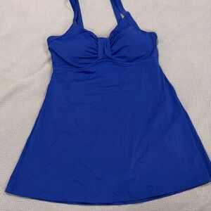 Blue one piece, bathing suit